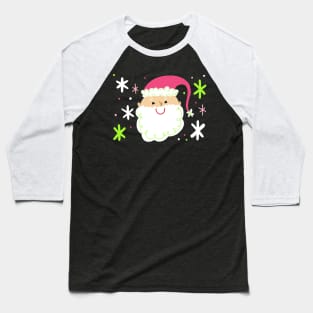 Christmas Cute Santa Claus - Vintage Kris Kringle Merry Christmas Happy Holidays Baseball T-Shirt